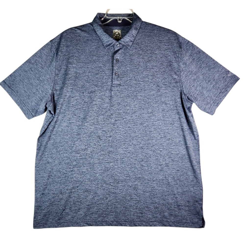 Callaway Opti-Dri Polo Shirt Men's XXL Blue Gray Heather Golf Performance 2XL